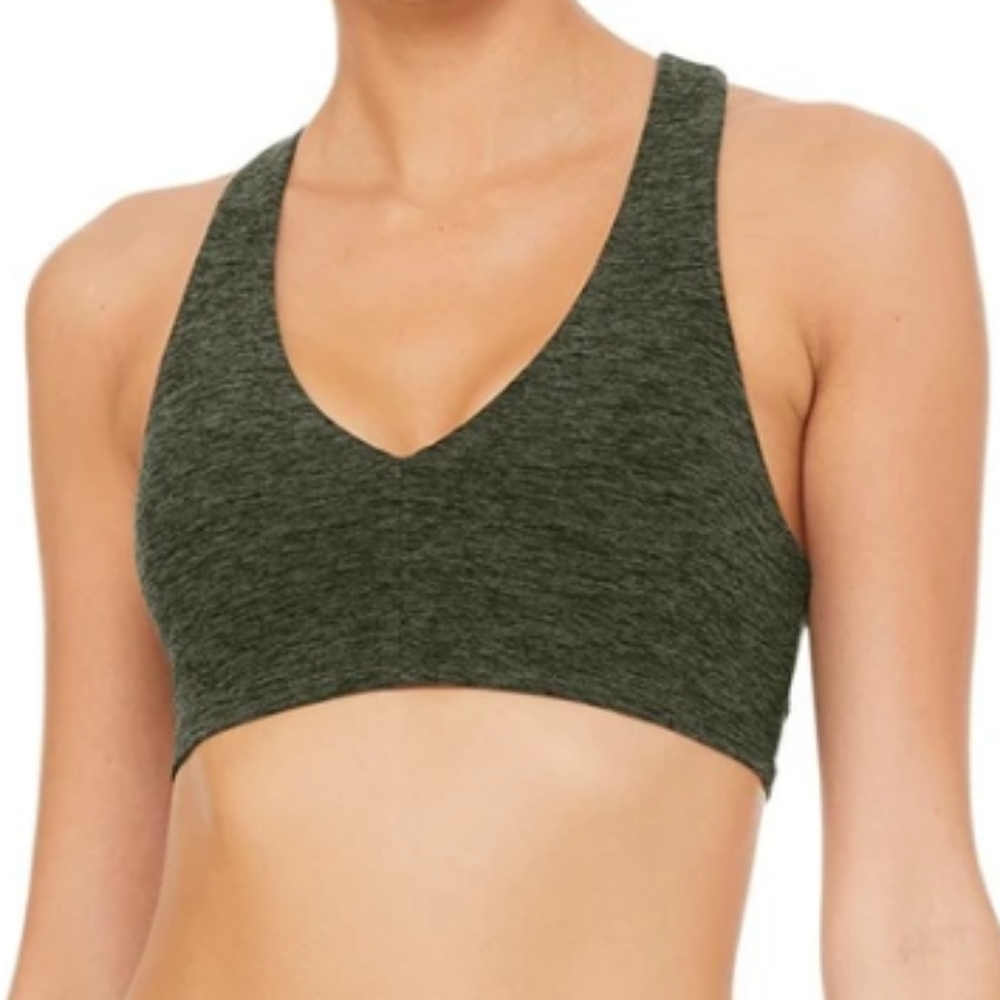 Alo Yoga Alosoft Base bra Hunter Heather green Med